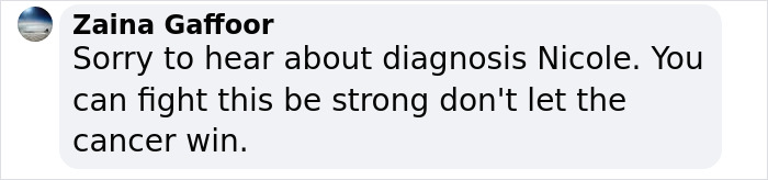 Comment expressing support after cancer diagnosis, addressing Nicole Eggert's journey and challenges. Comment expressing support after cancer diagnosis, addressing Nicole Eggert's journey and challenges.