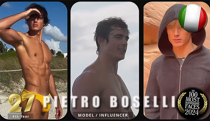 Model ranked among the most handsome men of 2024, in various outfits and settings. Model ranked among the most handsome men of 2024, in various outfits and settings.