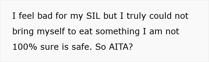 Text about feeling bad for not eating a Thanksgiving dish due to safety concerns. Text about feeling bad for not eating a Thanksgiving dish due to safety concerns.
