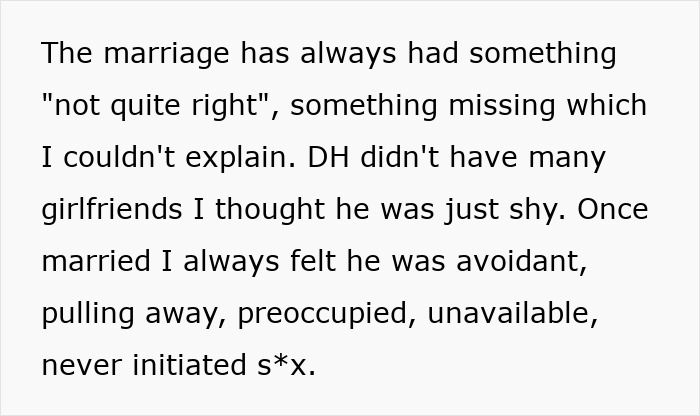 Text describing a wife's feelings about her neurodivergent husband's avoidant behavior in their marriage. Text describing a wife's feelings about her neurodivergent husband's avoidant behavior in their marriage.