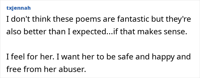 "Comment on Megan Fox's poetry expressing concern and hope for safety, highlighting the poems' unexpected quality. "Comment on Megan Fox's poetry expressing concern and hope for safety, highlighting the poems' unexpected quality.