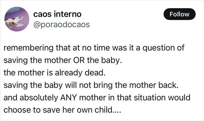 Tweet discussing a pregnant woman kept on life support to save baby, highlighting emotional perspectives on the situation. Tweet discussing a pregnant woman kept on life support to save baby, highlighting emotional perspectives on the situation.