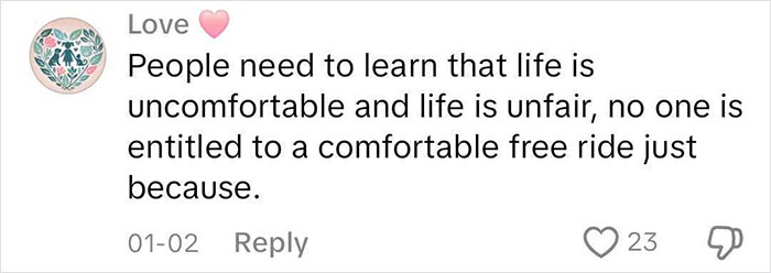 Social media comment about life being uncomfortable, relating to mental health reasons for employment choices. Social media comment about life being uncomfortable, relating to mental health reasons for employment choices.