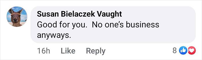 Supportive comment for former Playboy model defending weight gain. Supportive comment for former Playboy model defending weight gain.