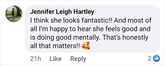 Facebook comment supporting former Playboy model Kendra Wilkinson amid criticism of weight gain. Facebook comment supporting former Playboy model Kendra Wilkinson amid criticism of weight gain.