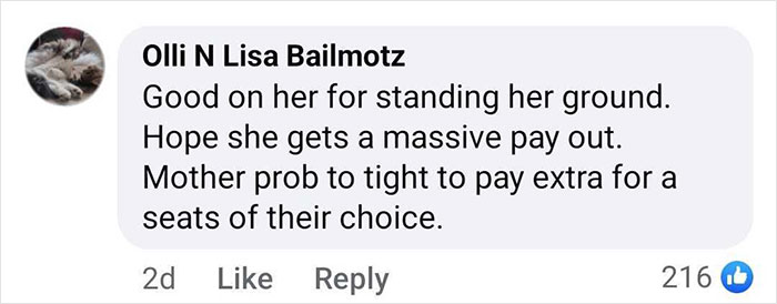 Comment supporting passenger in airline seat swap lawsuit situation. Comment supporting passenger in airline seat swap lawsuit situation.