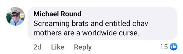 Facebook comment discussing crying kid and entitlement on flights. Facebook comment discussing crying kid and entitlement on flights.