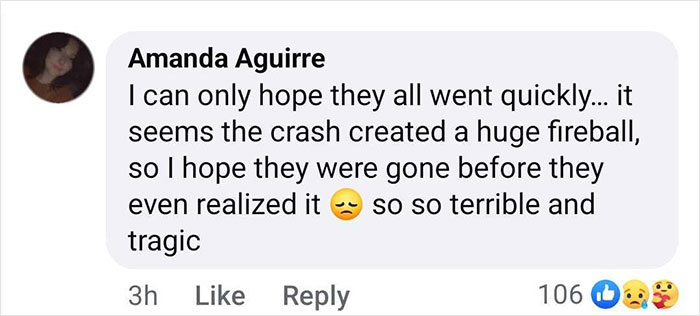 Facebook comment expressing sadness about the youngest victims of a D.C. crash. Facebook comment expressing sadness about the youngest victims of a D.C. crash.