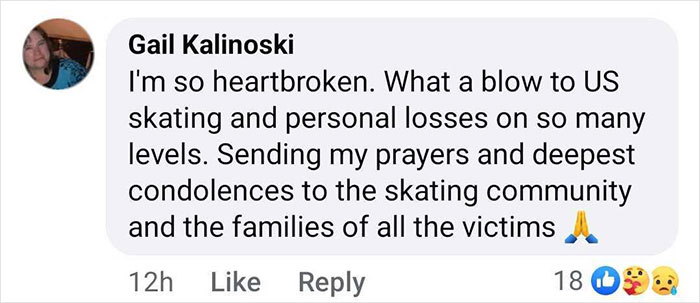 Comment expressing heartbreak and condolences to the skating community and families of young victims. Comment expressing heartbreak and condolences to the skating community and families of young victims.