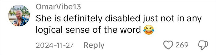Comment questioning mental health as a job refusal reason, with laughing emoji, 269 likes. Comment questioning mental health as a job refusal reason, with laughing emoji, 269 likes.