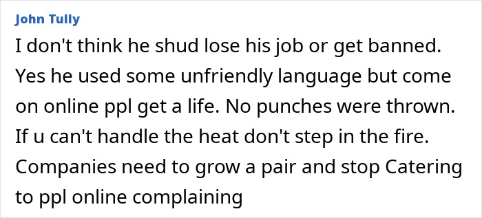 Comment defending Eagles fan amidst online backlash. Comment defending Eagles fan amidst online backlash.