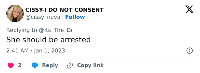 A tweet expressing outrage, alleging someone should be arrested, related to a resurfaced clip controversy. A tweet expressing outrage, alleging someone should be arrested, related to a resurfaced clip controversy.