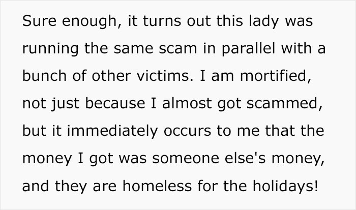 Text discussing apartment scam and realizing others were also victimized. Text discussing apartment scam and realizing others were also victimized.