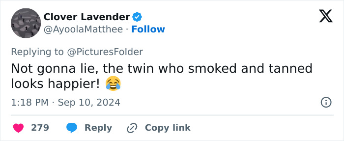Tweet commenting on twins study impact of divorce and bad diet on appearance. Tweet commenting on twins study impact of divorce and bad diet on appearance.