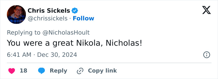 Nicholas Hoult Makes Fun Of Elon Musk’s Nikola Tesla Post Featuring Him: "You Cooked Here" Nicholas Hoult Makes Fun Of Elon Musk’s Nikola Tesla Post Featuring Him: "You Cooked Here"