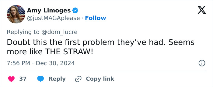 Tweet by Amy Limoges expressing doubt that a kiss was the first issue in a marriage. Tweet by Amy Limoges expressing doubt that a kiss was the first issue in a marriage.