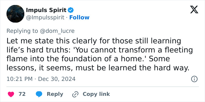 Tweet by Impuls Spirit about life's hard truths and learning lessons. Tweet by Impuls Spirit about life's hard truths and learning lessons.