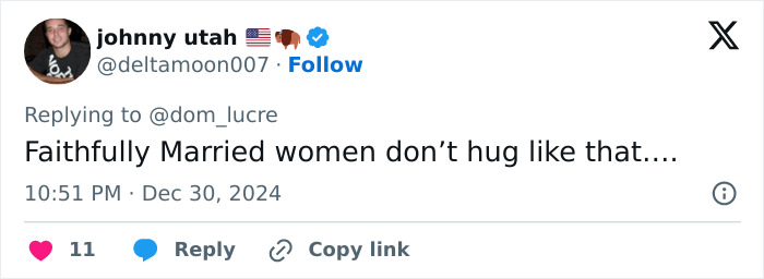 Tweet questioning married women's behavior, referencing a stage kiss incident. Tweet questioning married women's behavior, referencing a stage kiss incident.