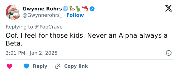 A tweet humorously commenting on Generation Beta, referencing their status after Generation Alpha. A tweet humorously commenting on Generation Beta, referencing their status after Generation Alpha.