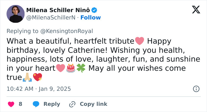 A heartfelt tribute tweet to Kate Middleton on her 43rd birthday with wishes of health and happiness. A heartfelt tribute tweet to Kate Middleton on her 43rd birthday with wishes of health and happiness.