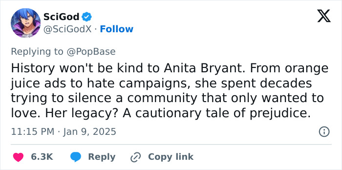 “A Life Wasted By Hate”: Anita Bryant, Notorious For Her Anti-Gay Stances, Passes Away At 84 “A Life Wasted By Hate”: Anita Bryant, Notorious For Her Anti-Gay Stances, Passes Away At 84