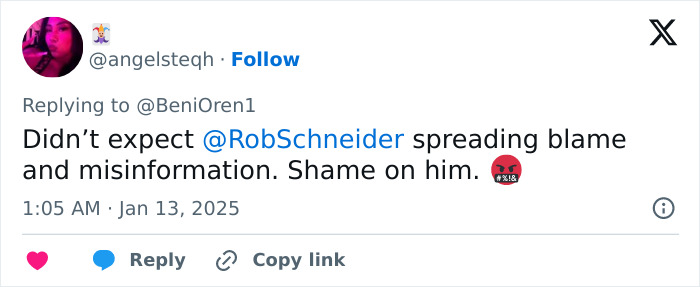 A tweet expressing disappointment and accusing someone of spreading misinformation. A tweet expressing disappointment and accusing someone of spreading misinformation.