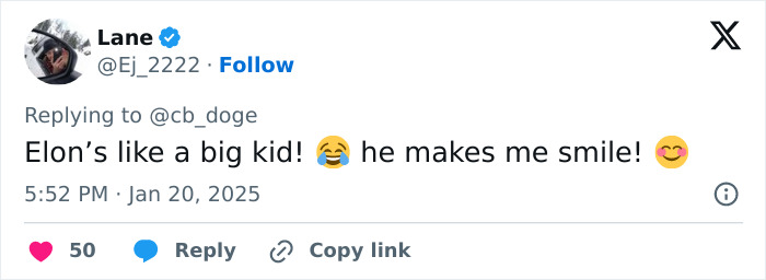 Tweet about Elon Musk humorously compared to a big kid, with emojis and engagement details. Tweet about Elon Musk humorously compared to a big kid, with emojis and engagement details.