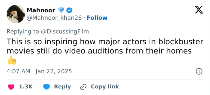 Tweet about actors doing video auditions from home, reflecting on the "Nosferatu" audition video. Tweet about actors doing video auditions from home, reflecting on the "Nosferatu" audition video.