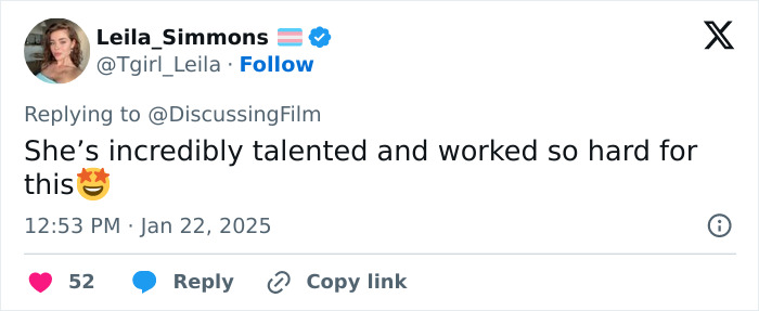 Tweet praising Lily-Rose Depp's audition for Nosferatu, calling her talented with a star emoji. Tweet praising Lily-Rose Depp's audition for Nosferatu, calling her talented with a star emoji.
