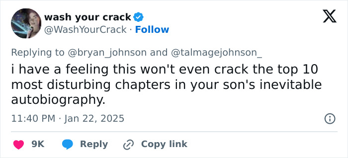 Tweet criticizing billionaire tracking son's intimate details, discussing autobiography. Tweet criticizing billionaire tracking son's intimate details, discussing autobiography.
