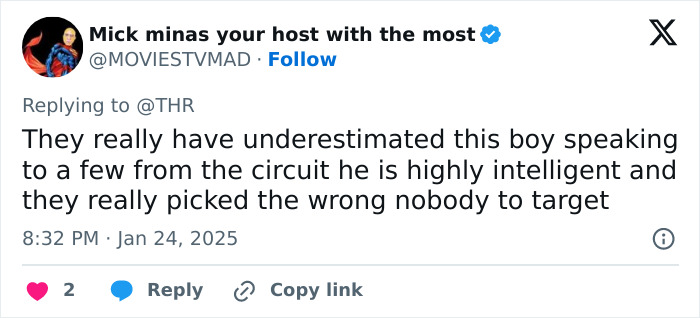 Tweet discussing a legal incident involving Justin Baldoni and Blake Lively, posted by user @MOVIESTVMAD. Tweet discussing a legal incident involving Justin Baldoni and Blake Lively, posted by user @MOVIESTVMAD.