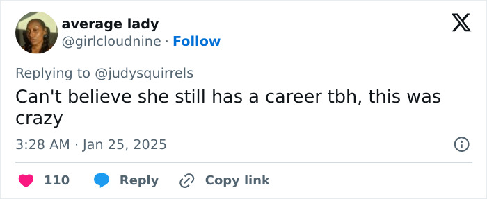 Tweet questioning career after blackface scandal. Tweet questioning career after blackface scandal.