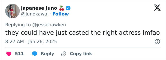 Tweet discussing Zoe Saldaña's blackface controversy with casting criticism, dated January 26, 2025. Tweet discussing Zoe Saldaña's blackface controversy with casting criticism, dated January 26, 2025.
