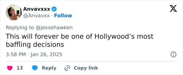Tweet criticizing a controversial Hollywood decision amid Zoe Saldaña's blackface scandal. Tweet criticizing a controversial Hollywood decision amid Zoe Saldaña's blackface scandal.
