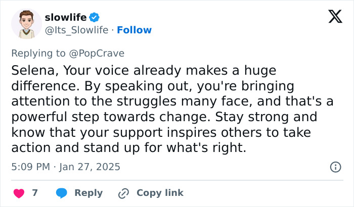 Tweet supporting Selena Gomez's advocacy for children, highlighting her impactful voice and inspiring change. Tweet supporting Selena Gomez's advocacy for children, highlighting her impactful voice and inspiring change.