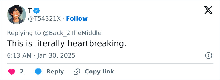 Tweet saying "This is literally heartbreaking" related to American Airlines plane crash. Tweet saying "This is literally heartbreaking" related to American Airlines plane crash.