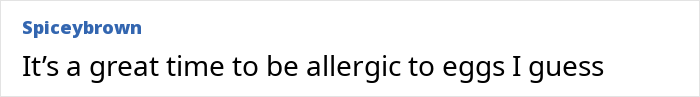 User joke about egg prices being high in the US, highlighting allergies humorously. User joke about egg prices being high in the US, highlighting allergies humorously.