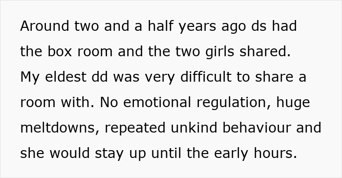 Text describing family dynamics and challenges in a shared home environment. Text describing family dynamics and challenges in a shared home environment.