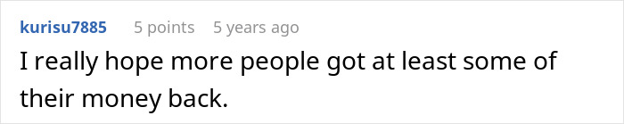 Reddit comment discussing apartment scam and hope for victims' refunds. Reddit comment discussing apartment scam and hope for victims' refunds.