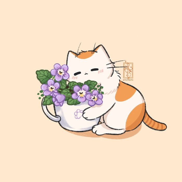 Caaat 20 Cat Drawings By This Artist That Are Probably One Of The Cutest ...