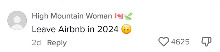 Comment discussing Airbnb guests and leaving Airbnb in 2024, with 4625 likes. Comment discussing Airbnb guests and leaving Airbnb in 2024, with 4625 likes.