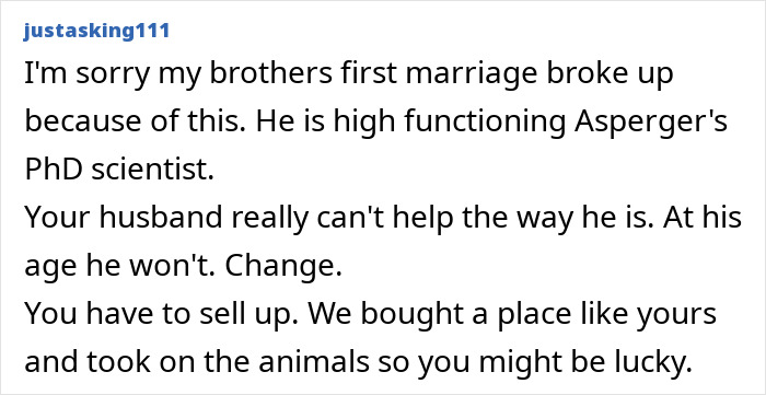 Text exchange discussing neurodivergent husband's behavior and its impact on marriage. Text exchange discussing neurodivergent husband's behavior and its impact on marriage.