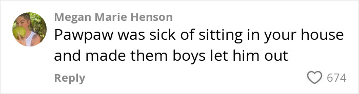 Comment on a social media post about kids and dirt, from user Megan Marie Henson. Comment on a social media post about kids and dirt, from user Megan Marie Henson.