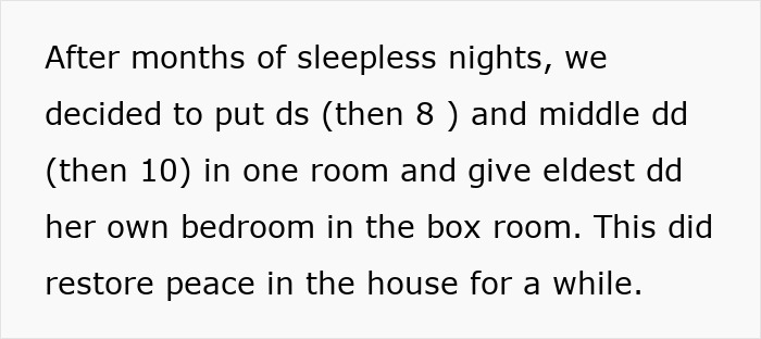 Text discussing family home solutions for children’s bedrooms and sleeping arrangements. Text discussing family home solutions for children’s bedrooms and sleeping arrangements.