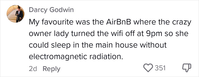 Comment criticizing Airbnb host's rules about WiFi usage for sleep. Comment criticizing Airbnb host's rules about WiFi usage for sleep.