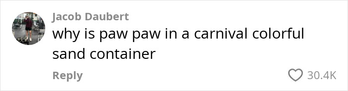 Comment questioning a colorful sand container with high engagement; keywords: "Mom, dirt, son's mouth. Comment questioning a colorful sand container with high engagement; keywords: "Mom, dirt, son's mouth.