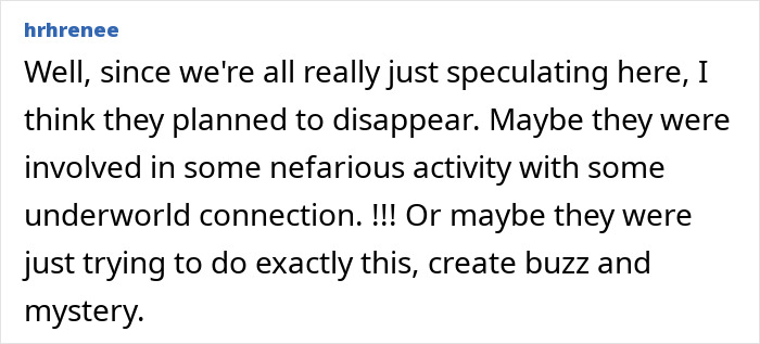 Speculation about sisters' disappearance and final text shared in a forum comment. Speculation about sisters' disappearance and final text shared in a forum comment.