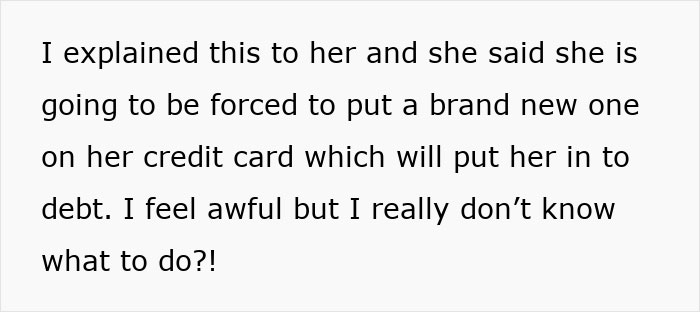 Text screenshot about a woman's dilemma on possibly causing a friend debt over replacing a lost hairdryer. Text screenshot about a woman's dilemma on possibly causing a friend debt over replacing a lost hairdryer.