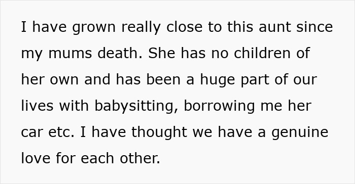 Text about a close relationship with an aunt is shown, related to the silverware drama. Text about a close relationship with an aunt is shown, related to the silverware drama.