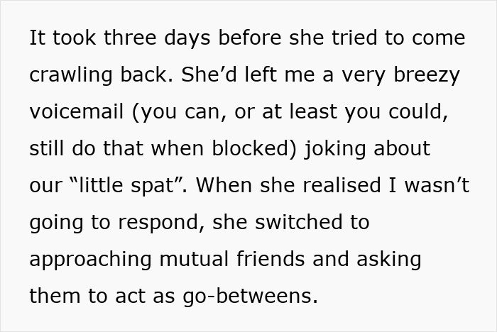 Text discussing an ex-friend contacting mutual friends after seven years for updates. Text discussing an ex-friend contacting mutual friends after seven years for updates.